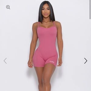 Bombshell Sportswear Pink Jumpsuit Sleek Athletic Fit